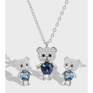 Sterling Silver Bear Necklace and Earrings
